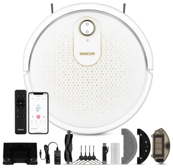 Sencor robot aspirator 2în1 cu mop 28W/2600 mAh Wi-Fi alb + DO
