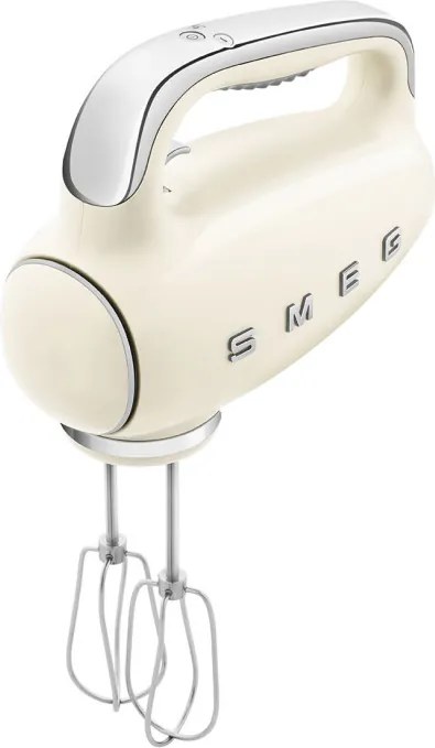 Mixer manual SMEG 50's Style HMF01CREU, 250 W, 9 viteze, Functie Turbo, Afisaj LED, Timer, Accesorii, Crem