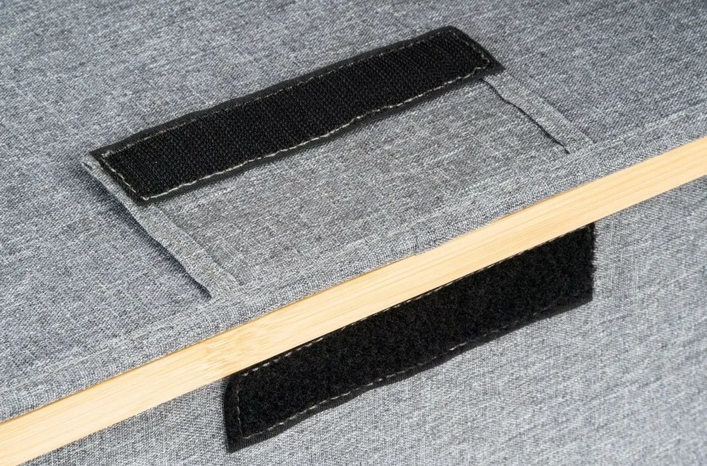 Cutie de depozitare G21 40 x 30 x 15 cm, dinbambus cu capac, gri