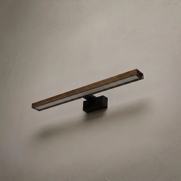 Brilagi -LED Iluminare pentru oglindă de baie 3 în 1 WOODY MIRROR LED/12W/230V IP44 negru/stejar nuc