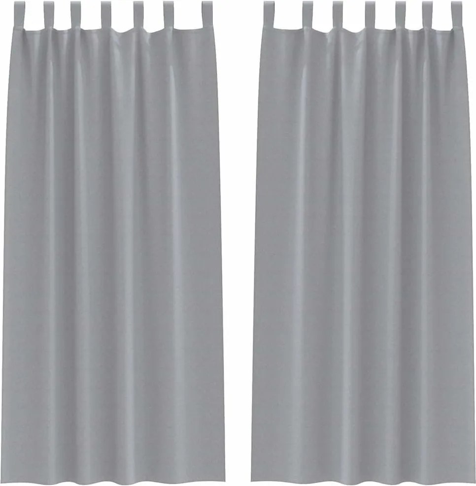 vidaXL Perdele Opaque cu Inel 2 pcs Gri deschis 225 x 140 cm Poliester