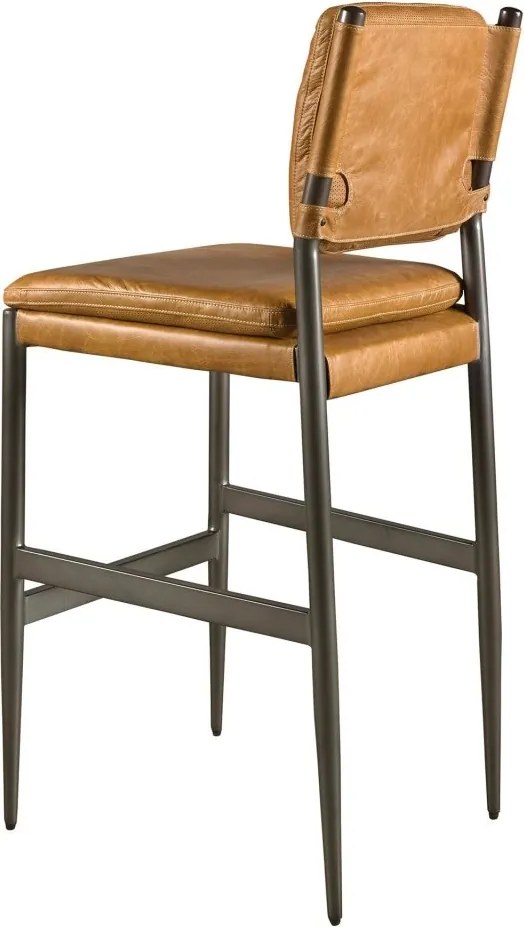 Scaun de bar tapitat cu piele naturala Brown