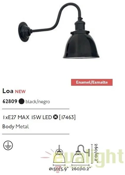 Aplica perete stil retro industrial LOA 62809