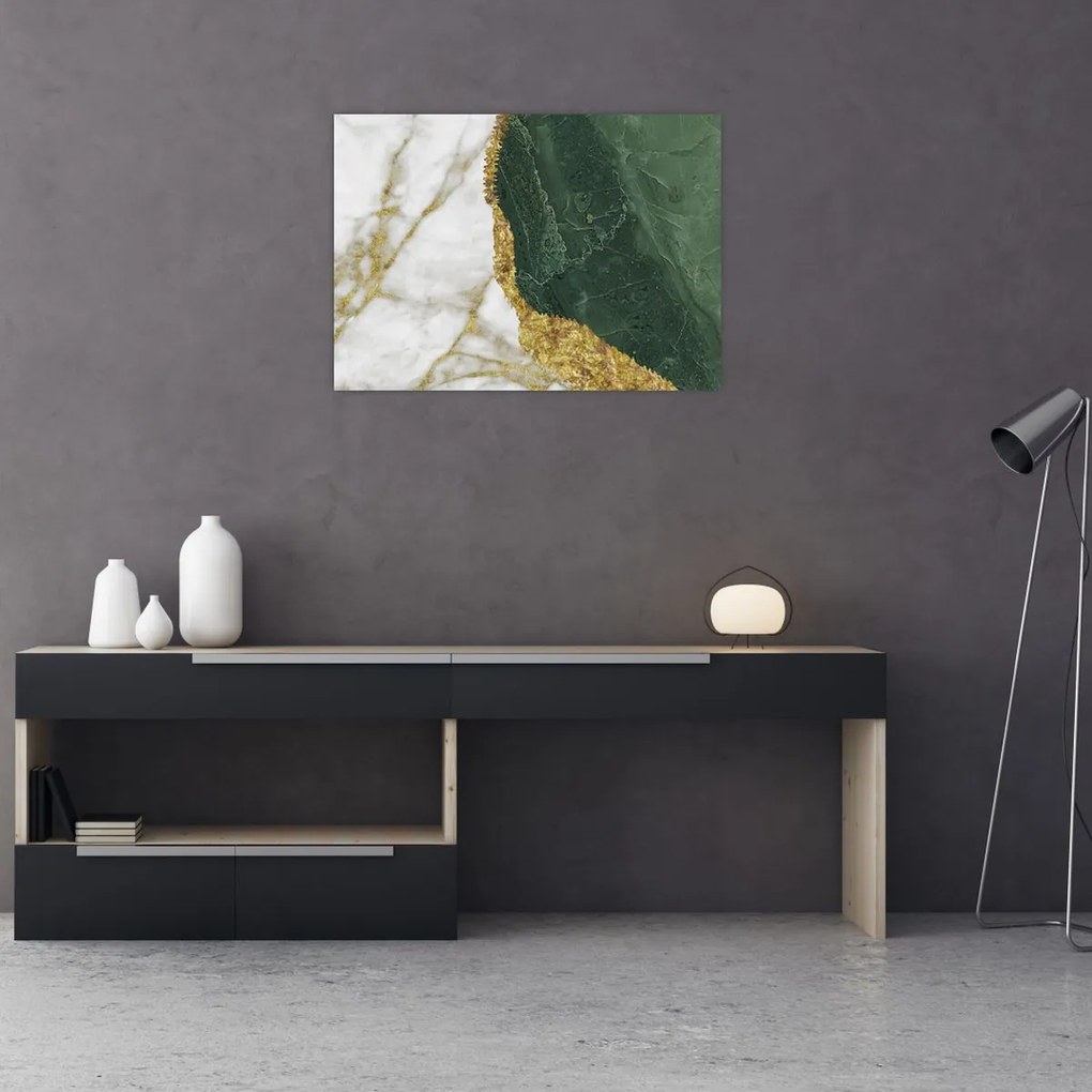 Tablou pe sticlă - Marmură verde N⁰3 (70x50 cm)