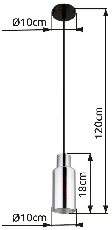Pendul design modern LIDARIA negru/fumuriu