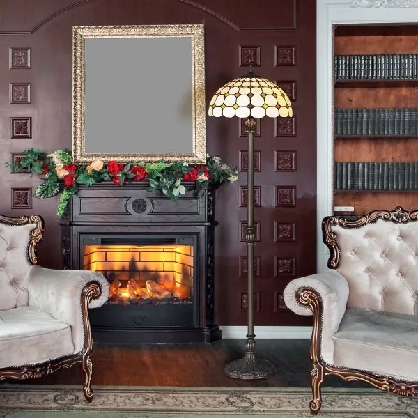 Brilagi - Lampă de podea Tiffany din vitralii DORAN 2xE27/60W/230V