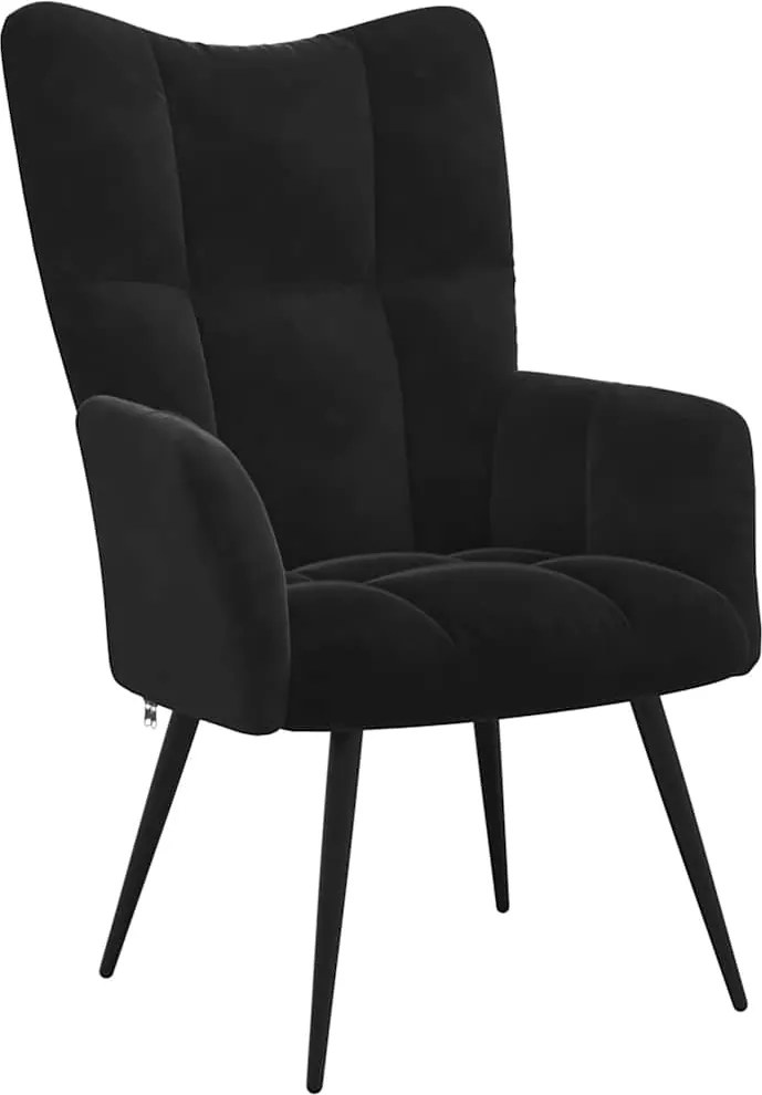 vidaXL Scaun de relaxare, negru, catifea