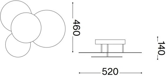 Plafonieră LED Ideal Lux CLOUD LED/33W/230V CRI 90 alb