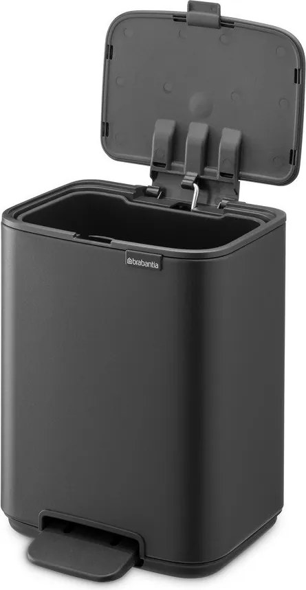 Coș de gunoi gri închis cu pedală din oțel 4 l Bo – Brabantia