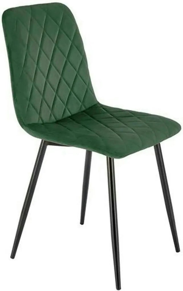 Scaun K525, verde inchis/negru, stofa catifelata/metal, 45x55x89 cm