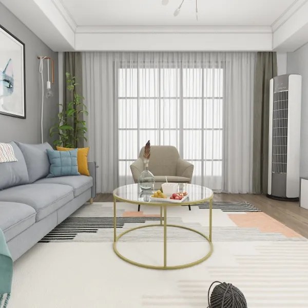 Măsuță de cafea BERLIN 80x45 cm auriu/transparent