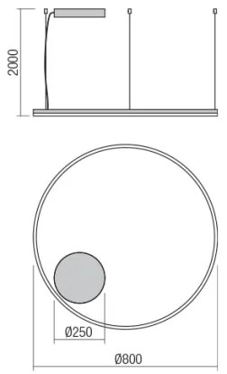 Lustră LED dimabilă pe lanț ORBIT LED/55W/230V bronz Redo 01-1713