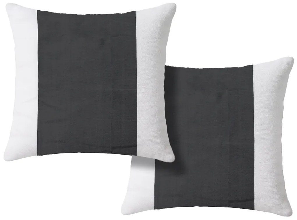 Set 2 bucati fete de perna decorative TIRLAN 45x45 cm, gri-alb