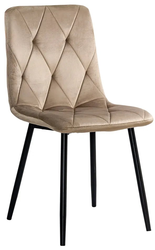 Scaun living din catifea cu picioare metalice BUC 210 bej