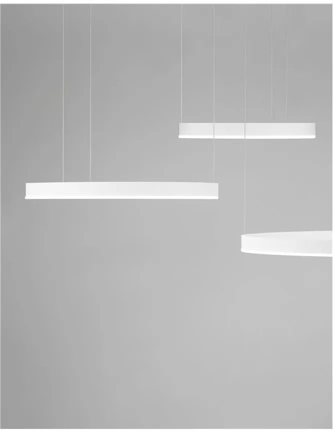 Lustra LED dimabila design circular MOTIF 3 ring alb