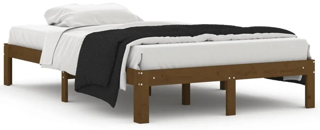 810363 vidaXL Cadru de pat, maro miere, 120x200 cm, lemn masiv de pin