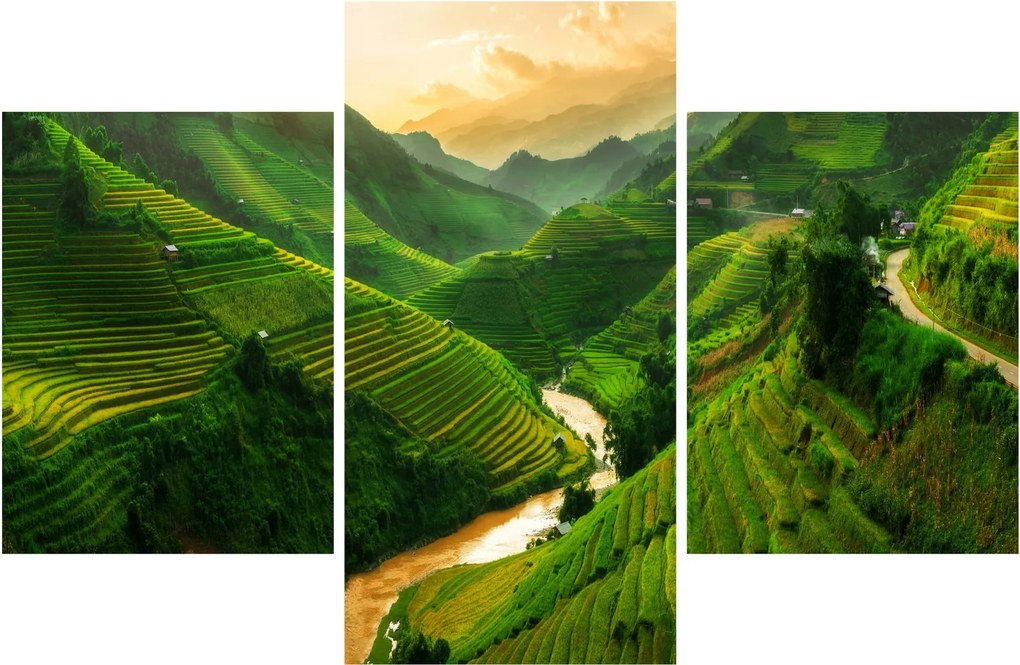 Tablou - Terase de orez Mu Cang Chai (90x60 cm)