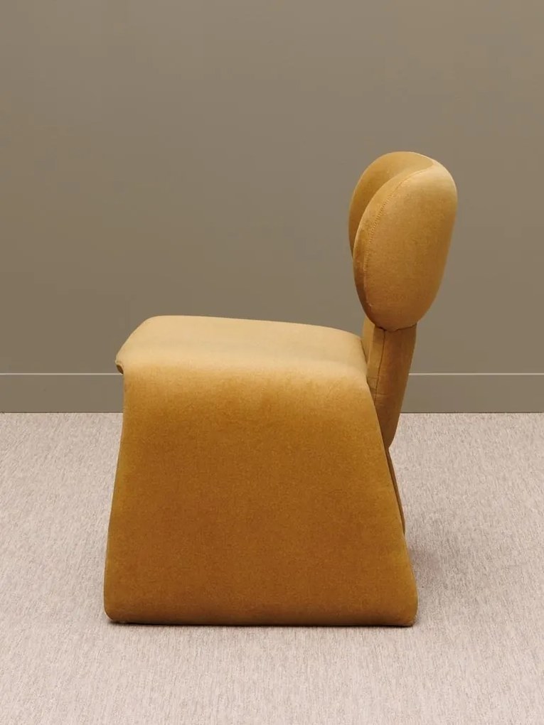 Scaun dining, din stofa, portocaliu, fara brate, Lola