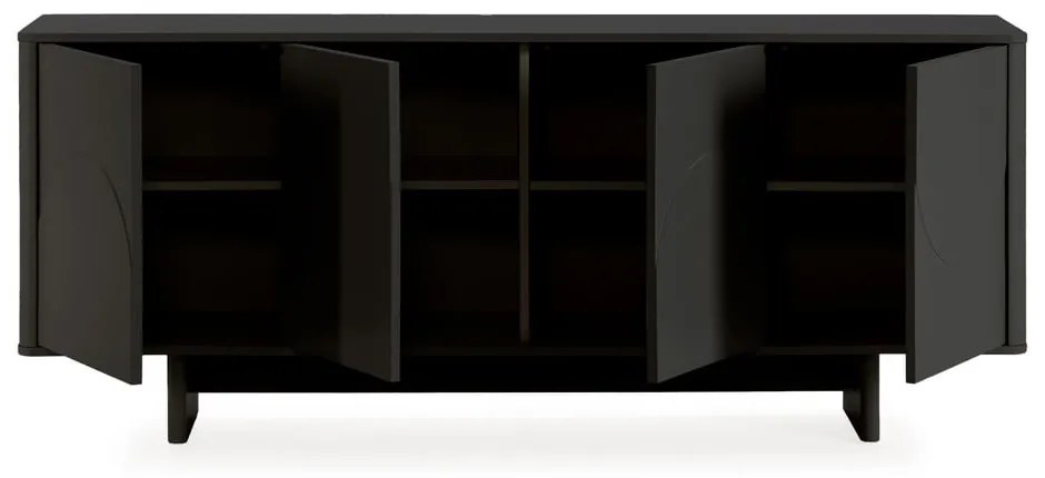 Comodă neagră 180x75x40 cm Solei – MOME