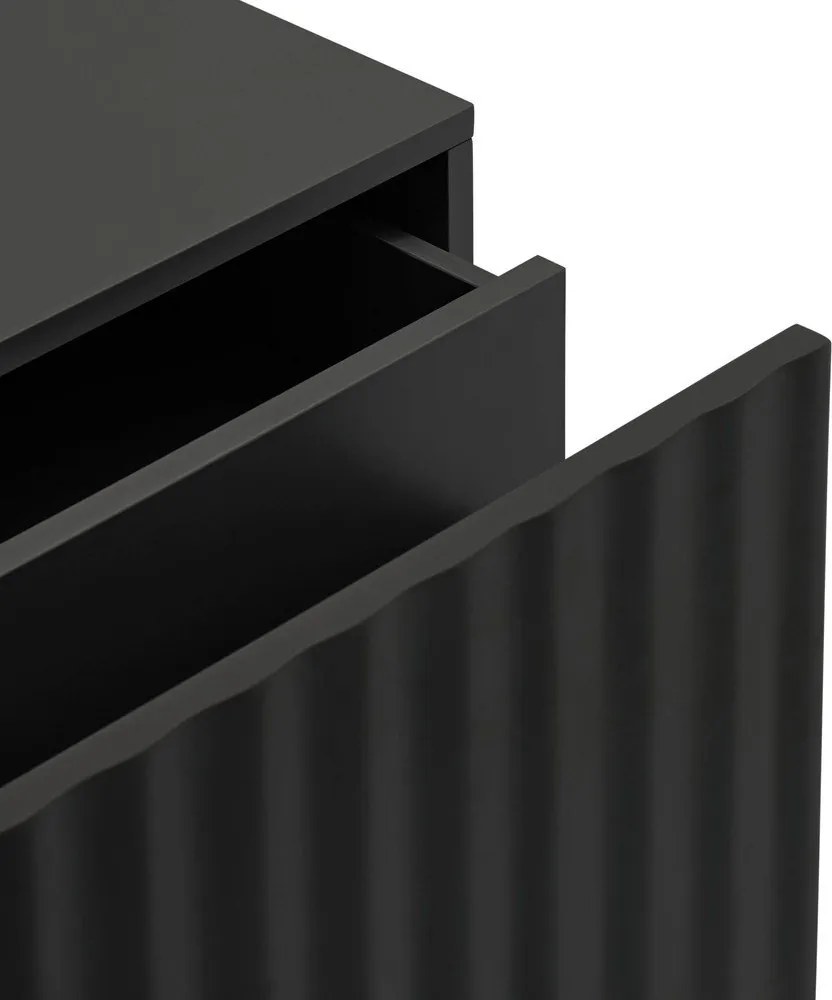 Noptieră neagră cu aspect mat Sierra – Teulat