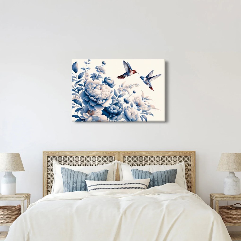Tablou - Colibri deasupra florii (90x60 cm)
