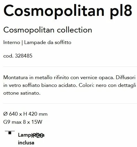 Lustra moderna cu 8 surse de lumina Cosmopolitan pl8 negru