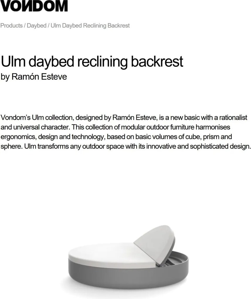 Pat de zi exterior cu spatar fix ULM