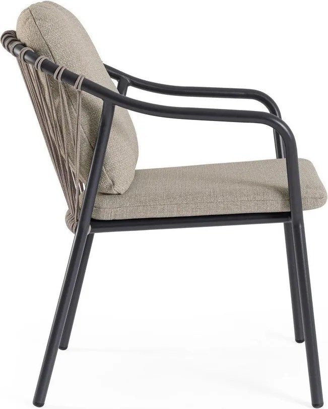 Scaun de grădină maro deschis din metal Edvige – Bizzotto