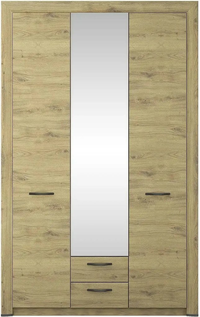 Dulap SAPORI, stejar navarra, PAL laminat, 3 usi si 2 sertare, 136x60x