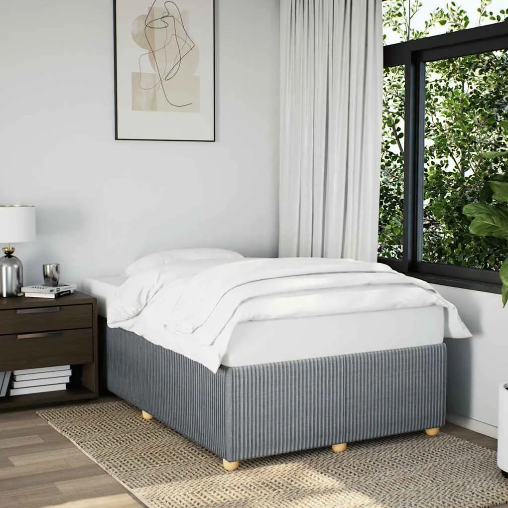 vidaXL Cadru de pat fără saltea, gri deschis, 120x200 cm, textil