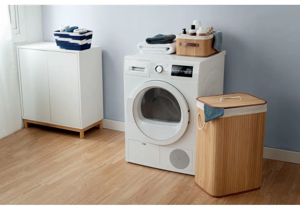 Coș de rufe în culoare naturală din bambus 78 l Bamboo – Compactor