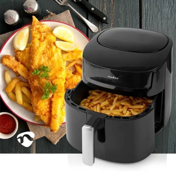Friteuză cu aer cald 7,2 l 1800W/230V/240 min Nedis KAAF170BK