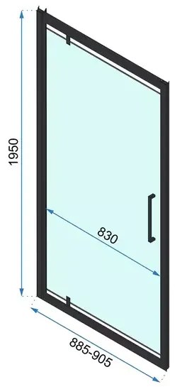 Usa de nisa pivotanta Rea Rapid Swing 90 cm sticla 6 mm auriu