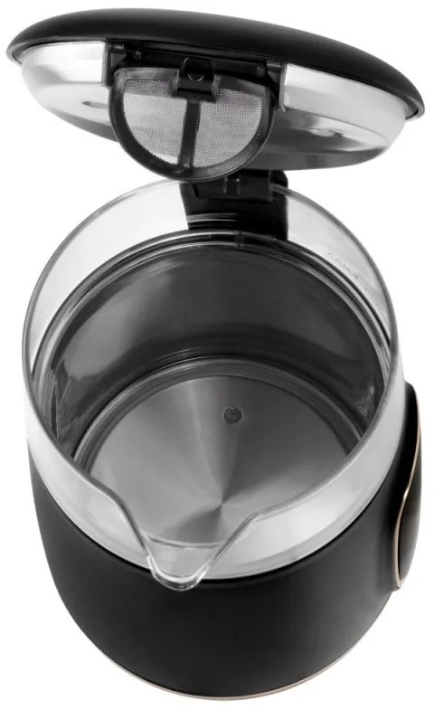 Cana electrica Adler AD 1305, 1850/2200 W, 1,7 l, Control tactil, Afisaj LCD color, 5 setari temperatura 40-100°C, Filtru antidecantare, Negru/galben