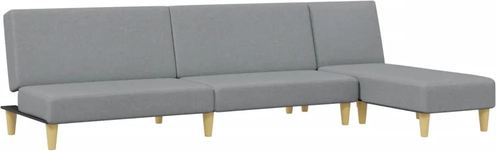 vidaXL Set de canapele, 2 piese, gri deschis, material textil