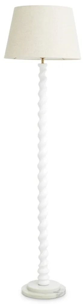 Lampa de podea LUX, Lemn, Tesatura, Alb, Massimo