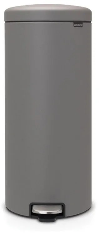 Cos de gunoi cu pedala Brabantia NewIcon 1001092, 30 L, Inchidere usoara, Baza antiderapanta, Gri satinat