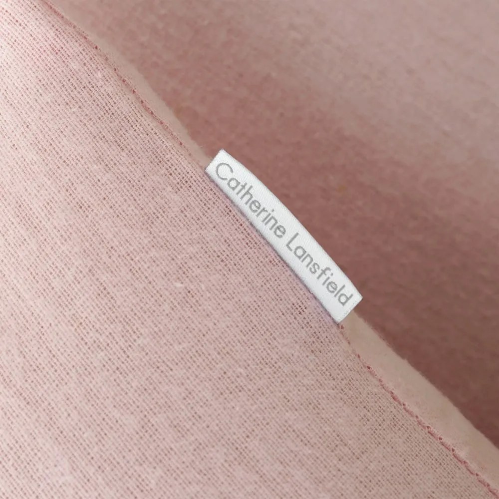 Lenjerie de pat roz din flanelă pentru pat dublu, extinsă 230x220 cm Brushed – Catherine Lansfield