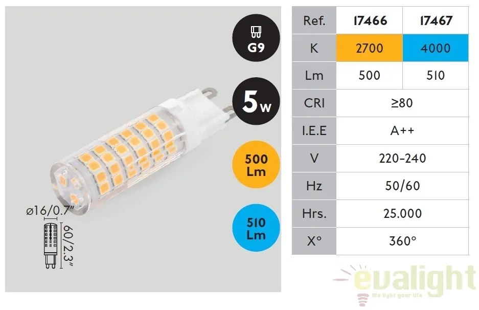 BEC LED G9 5W 2700K 17466