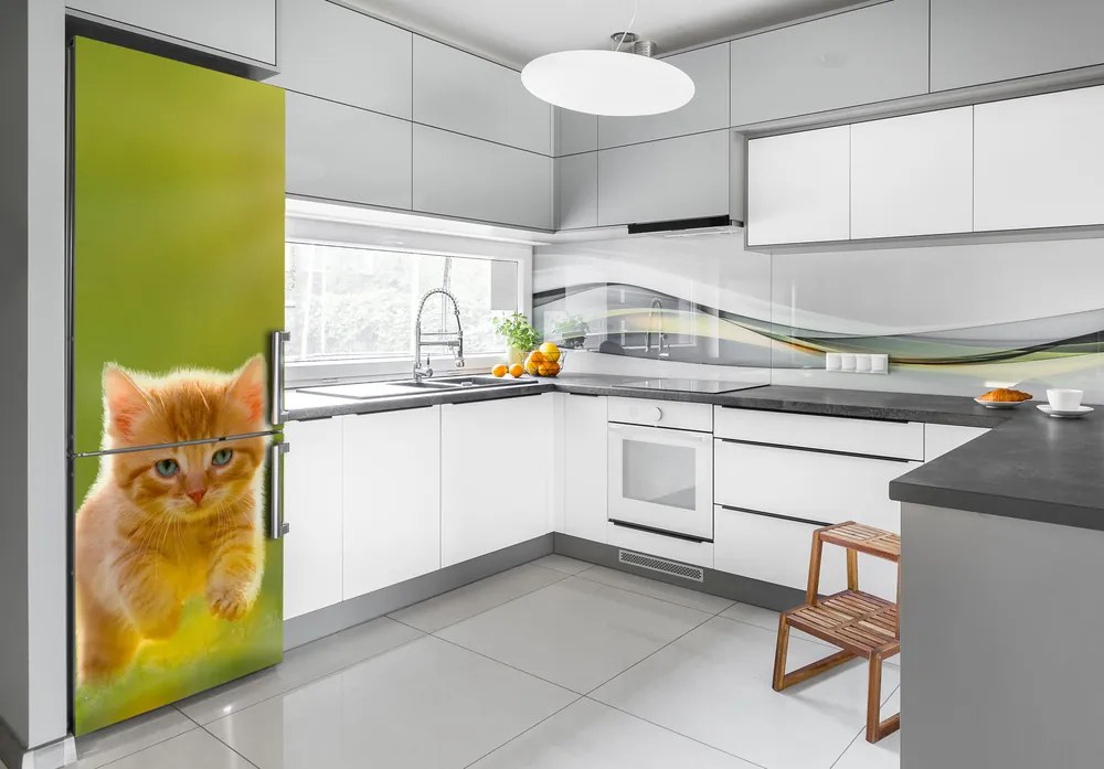 Autocolant frigider acasă Red Cat