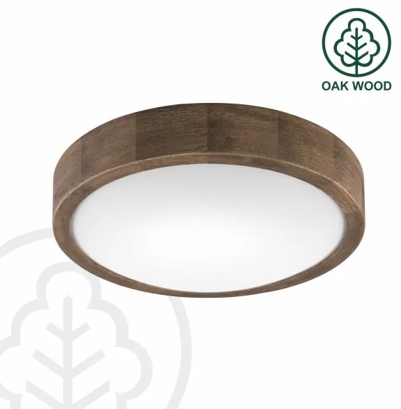 Brilagi - Plafonieră LED CARVALHO SLIM 1xE27/15W/230V stejar nuc diam. 27 cm