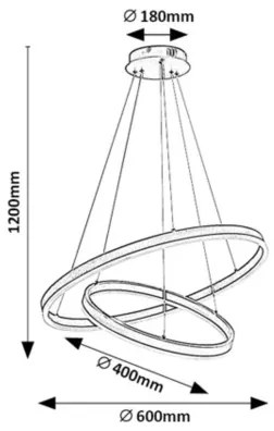Rabalux 72305 - Lustru LED reglabil suspendat pe cablu ISAURE LED/80W/230V 3000-6500K + telecomandă