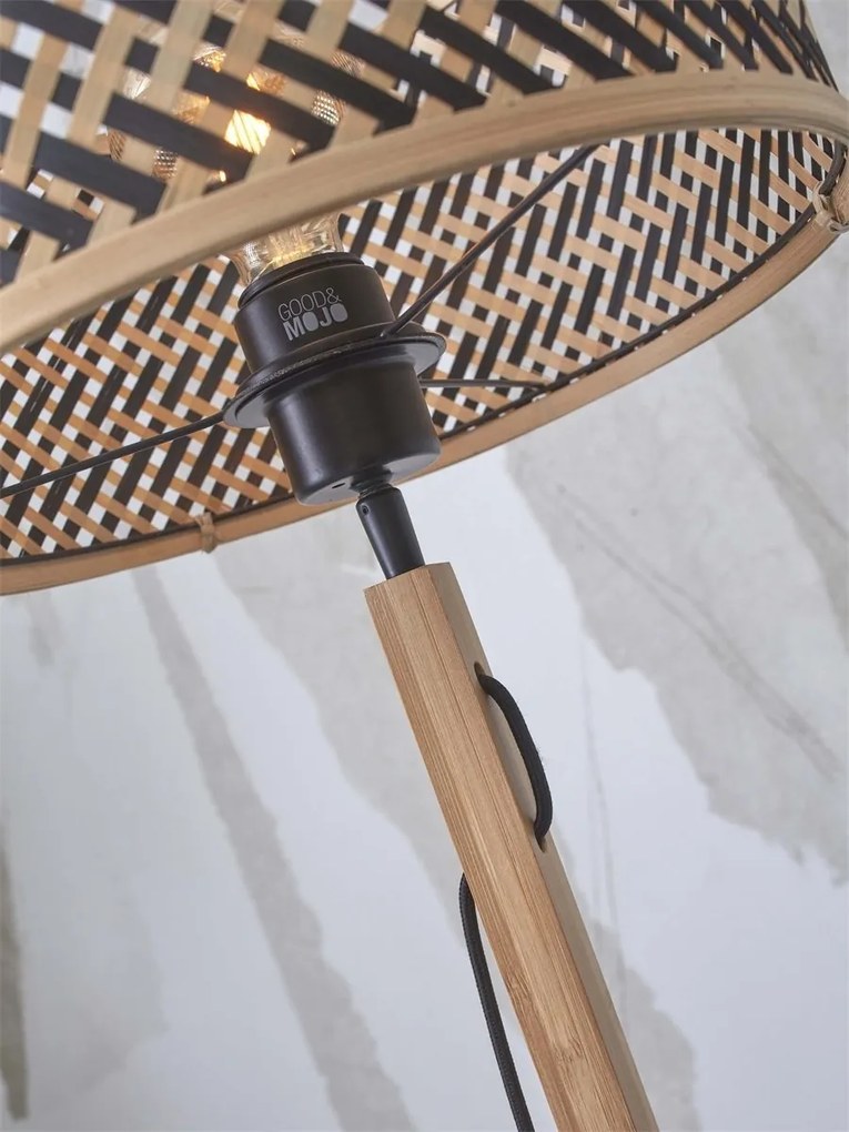 Lampadar eco din bambus Java straight nat/32x18, natur/ negru