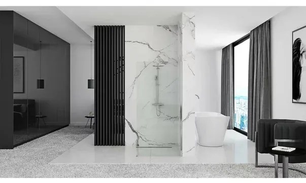 Paravan de dus tip Walk-in Rea Aero 80x195 cm profil crom