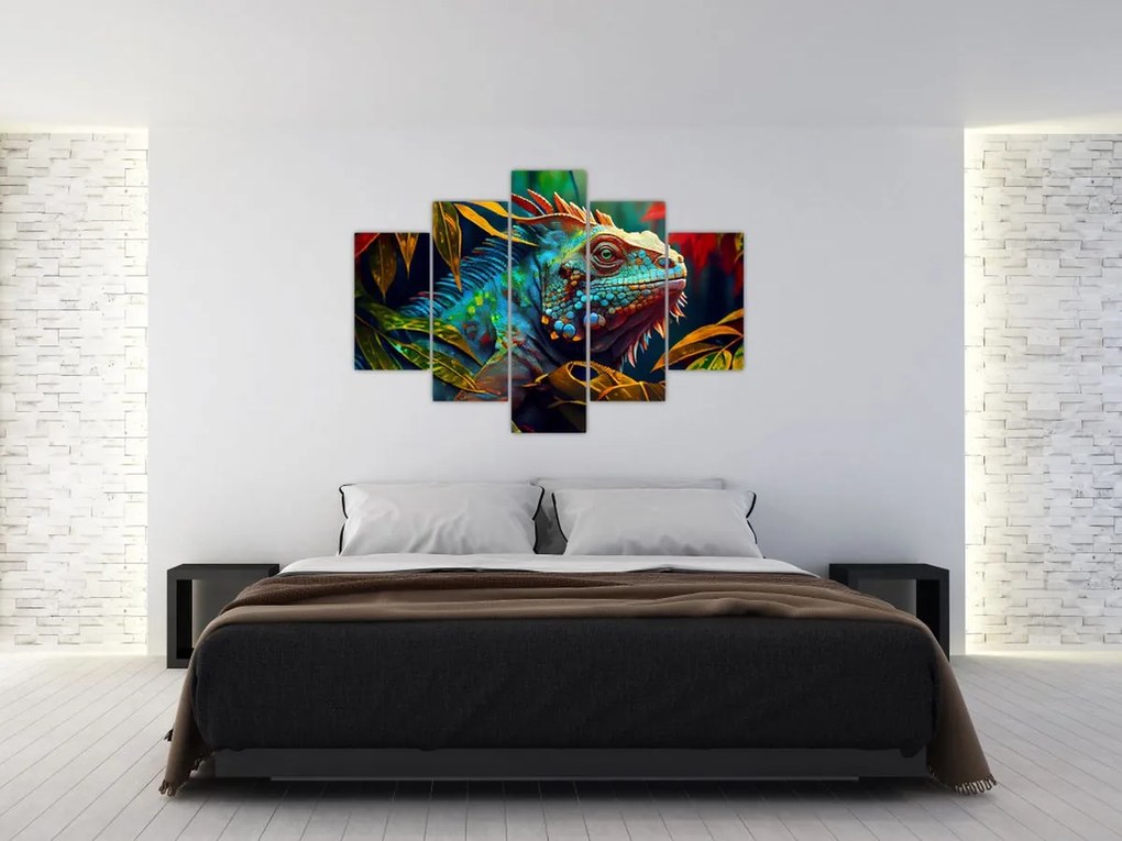 Tablou - Iguana colorată (150x105 cm)