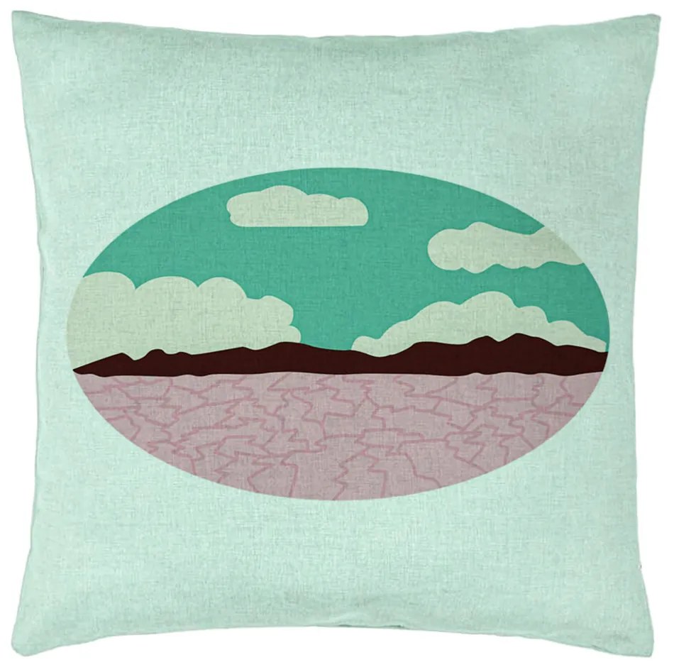 Perna Decorativa, Model Colorize, 40x40 cm, Verde Menta, Husa Detasabila, Burduf