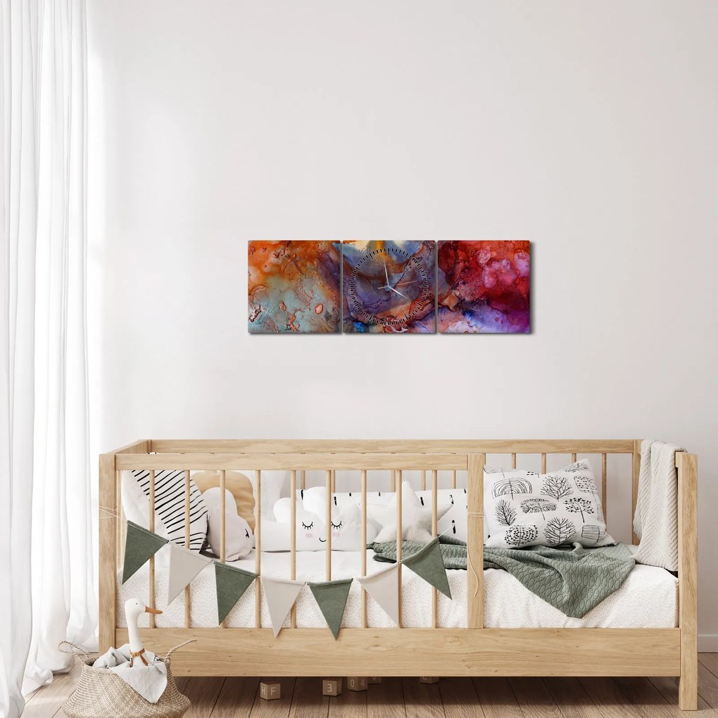 Tablou - Abstract Ink Art (cu ceas) (90x30 cm)