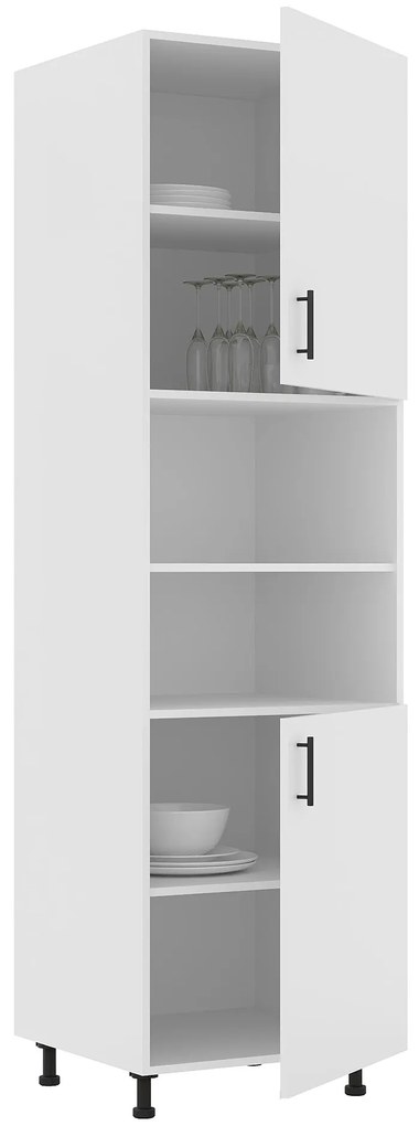 Corp Turn Karo, 2 Usi, cu spatiu cuptor, Alb, 60 x 57 x 210 cm