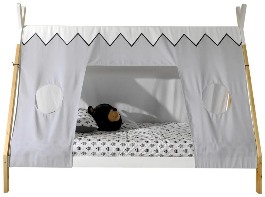 Set TIPI format în Pat copiiul înalt fără gard (90 x 200 cm) și setul textil asortat.