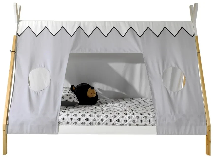 Set TIPI format în Pat copiiul înalt fără gard (90 x 200 cm) și setul textil asortat.